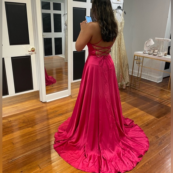 fuschia/magenta pink prom dress - Picture 3 of 4